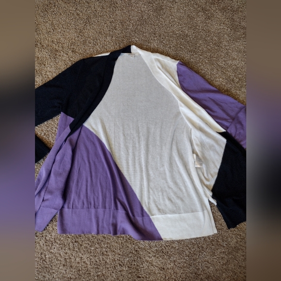 Chicos Ella Colorblock Open Front Long Sleeve Cardigan NWOT - Picture 11 of 12